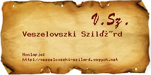 Veszelovszki Szilárd névjegykártya